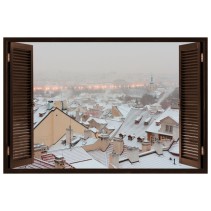Vinilos ventanas 3d invierno en praga